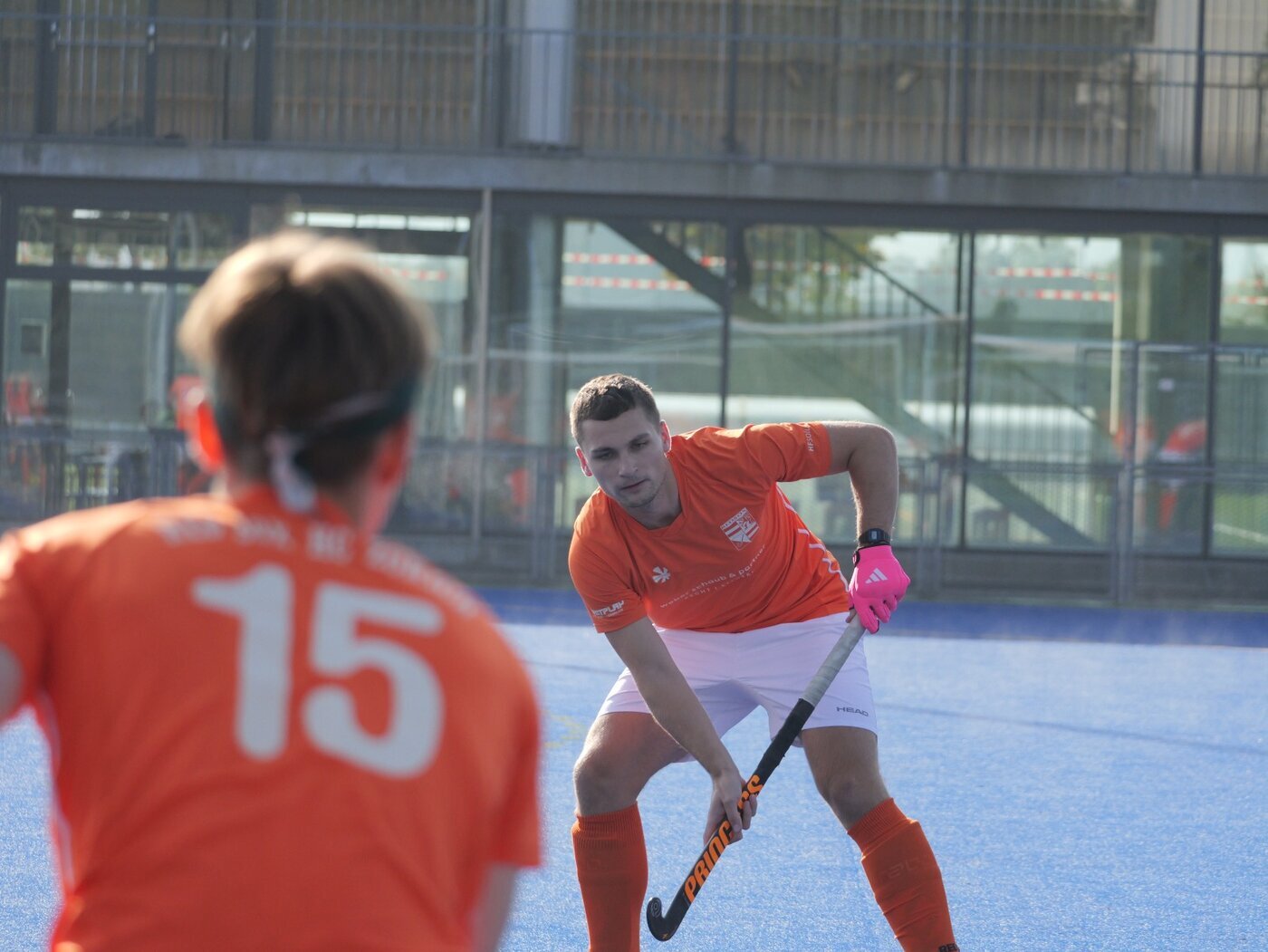 Playing field hockey for Red Sox Zurich