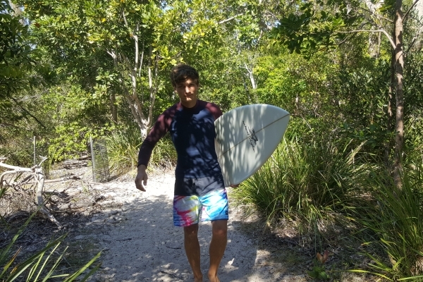 Hiking to the beach
